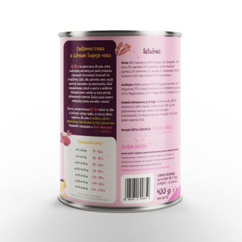 Mr. Bro Monoproteinowa karma mokra Jagnięcina z Burakiem 400g