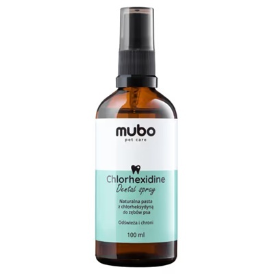 Naturalna pasta z chlorheksydyną dla psa bez szczotkowania Mubo Spray 100ml