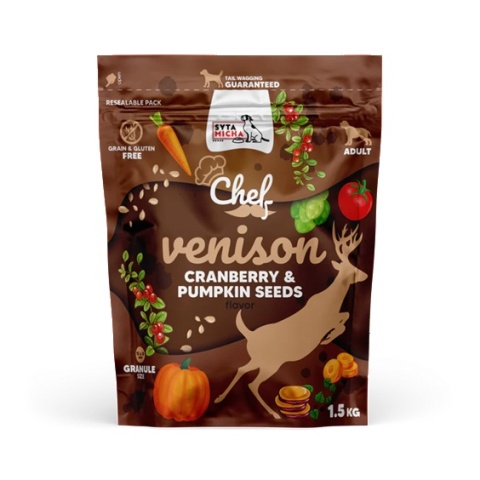 SYTA MICHA Sucha karma dla psa Dziczyzna, żurawina i pestki dyni 1.5kg