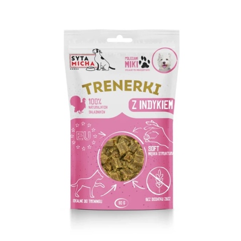 SYTA MICHA Trenerki z indykiem dla psa 80g