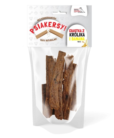 Syta Micha Ciastka suszone Psiakersy Królik z bananem 100g