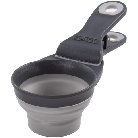 Dexas KlipScoop 3w1 Składana miska, miarka do karmy z klipsem SZARY 118ml