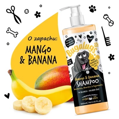 Odżywczo-regenerujący szampon dla psa Mango i Banan koncentrat 1:10 - 250ml Bugalugs Mango & Banana Shampoo