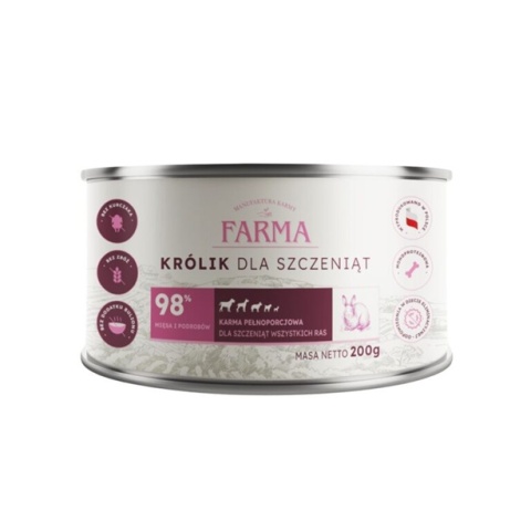 Farma Select Monobiałkowa karma mokra Królik dla szczeniąt 200g