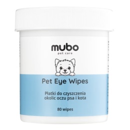 Mubo Pet Eye Wipes 80szt. Płatki do czyszczenia oczu psa i kota, nawilżane