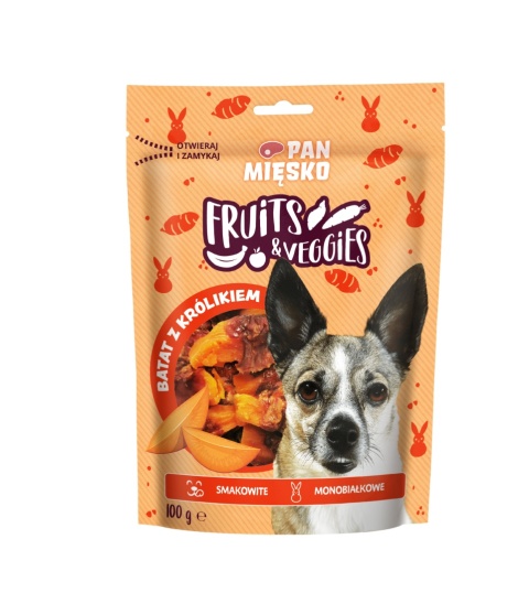 Pan Mięsko Przysmak dla psa Fruits & Veggies Batat z królikiem 100g