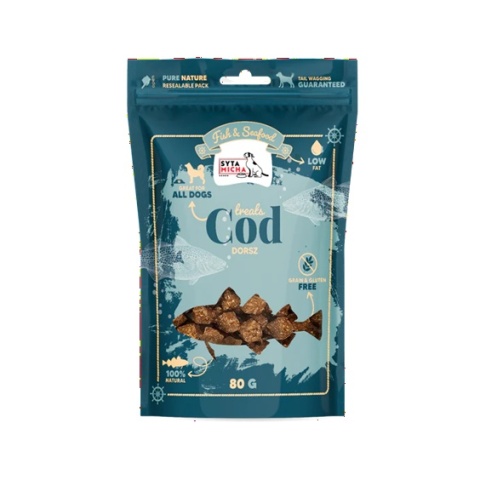 Syta Micha Fish & Seafood Przysmaki z dorszem dla psa 80g