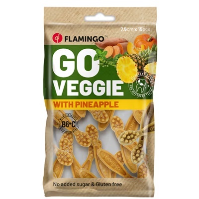 Wegańska przekąska dla psa o smaku ananasa 120g Flamingo Go Veggie Snacks with Pineapple 120g